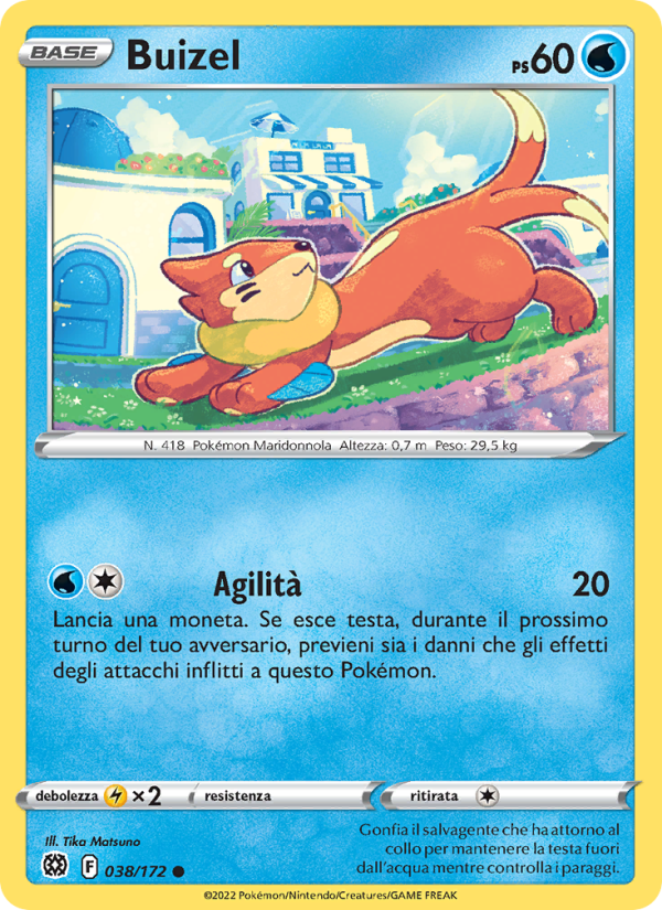 Buizel 038/216 — Astri Lucenti (Italian Pokémon TCG card)