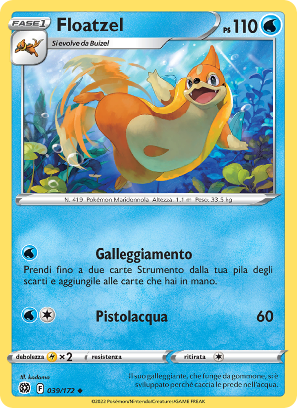 Floatzel 039/216 — Astri Lucenti (Italian Pokémon TCG card)