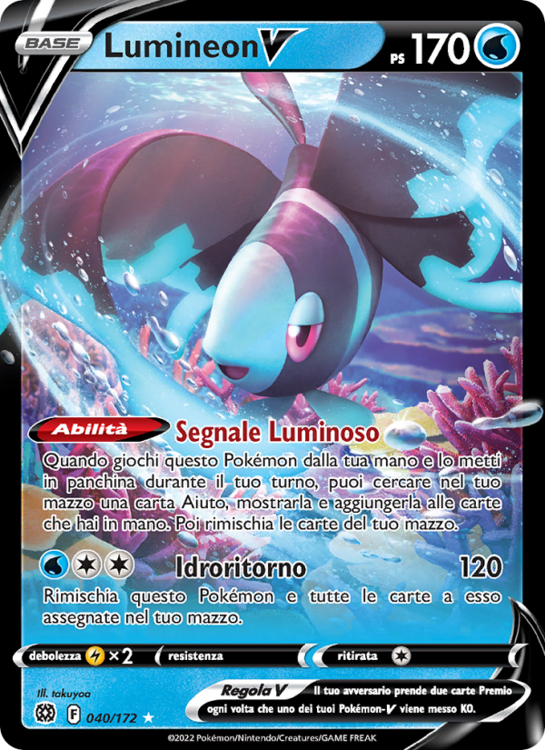 Lumineon V 040/216 — Astri Lucenti (Italian Pokémon TCG card)