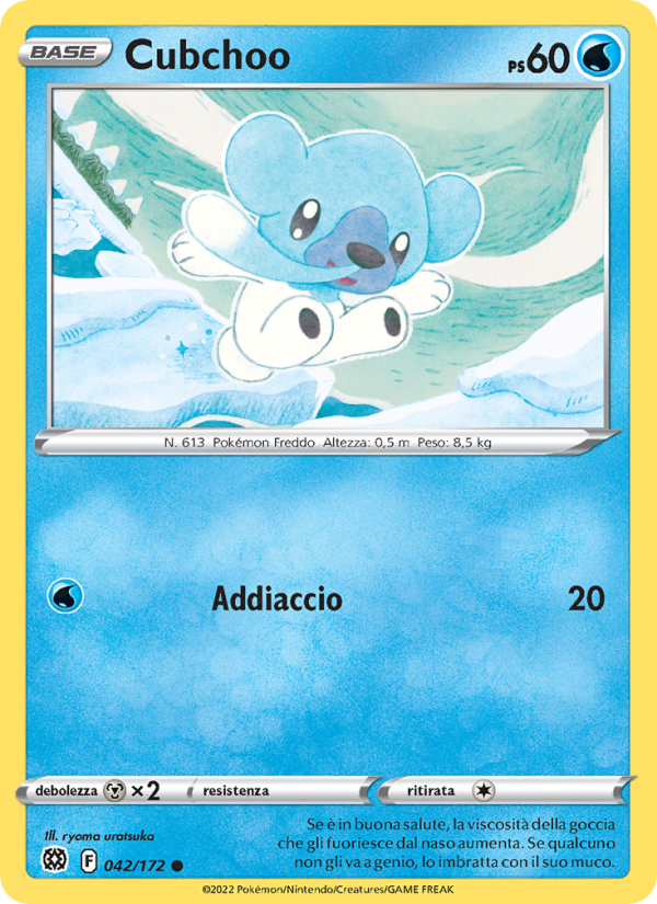 Cubchoo 042/216 — Astri Lucenti (Italian Pokémon TCG card)