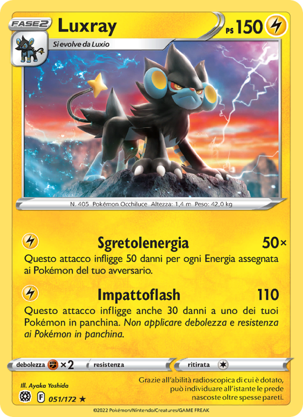 Luxray 051/216 — Astri Lucenti (Italian Pokémon TCG card)