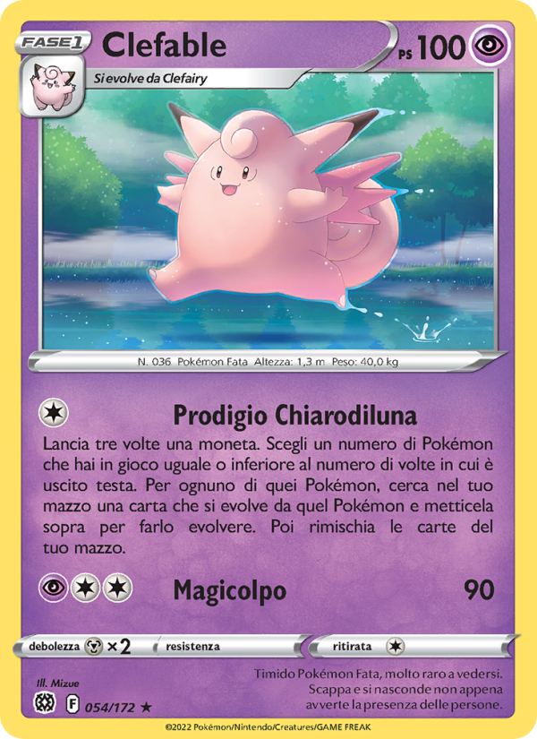 Clefable 054/216 — Astri Lucenti (Italian Pokémon TCG card)