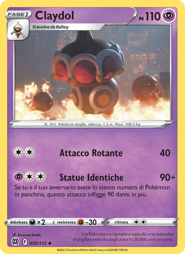 Claydol 059/216 — Astri Lucenti (Italian Pokémon TCG card)