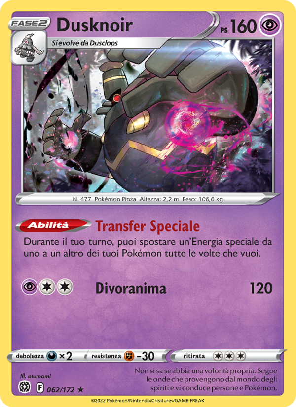 Dusknoir 062/216 — Astri Lucenti (Italian Pokémon TCG card)