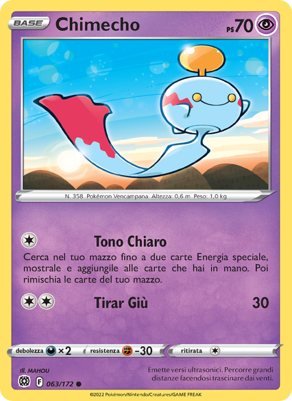 Chimecho 063/216 — Astri Lucenti (Italian Pokémon TCG card)