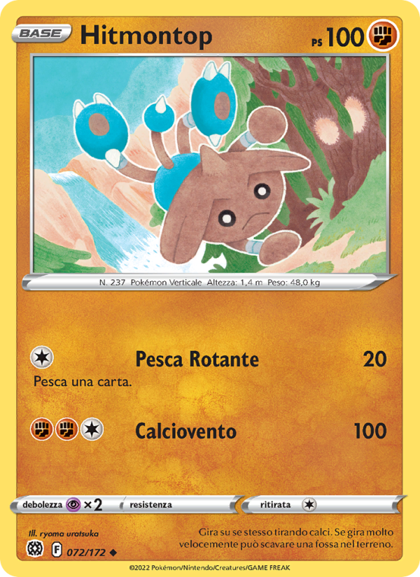 Hitmontop 072/216 — Astri Lucenti (Italian Pokémon TCG card)