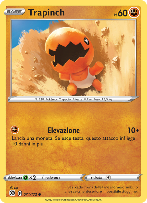 Trapinch 074/216 — Astri Lucenti (Italian Pokémon TCG card)