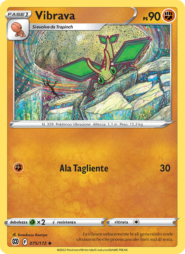 Vibrava 075/216 — Astri Lucenti (Italian Pokémon TCG card)