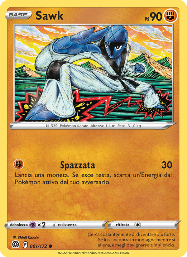 Sawk 081/216 — Astri Lucenti (Italian Pokémon TCG card)