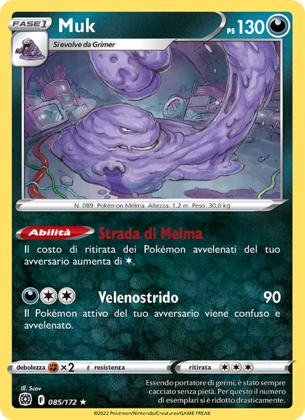 Muk 085/216 — Astri Lucenti (Italian Pokémon TCG card)