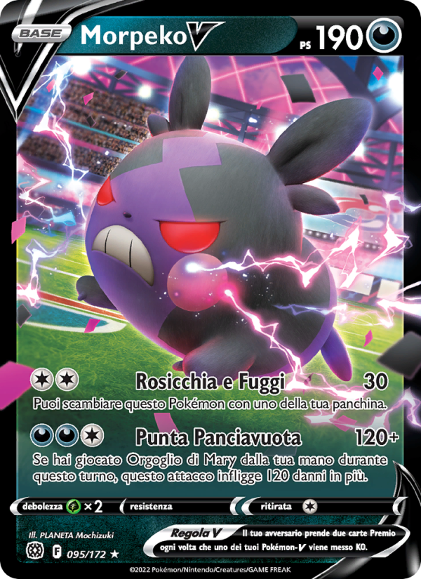 Morpeko V 095/216 — Astri Lucenti (Italian Pokémon TCG card)