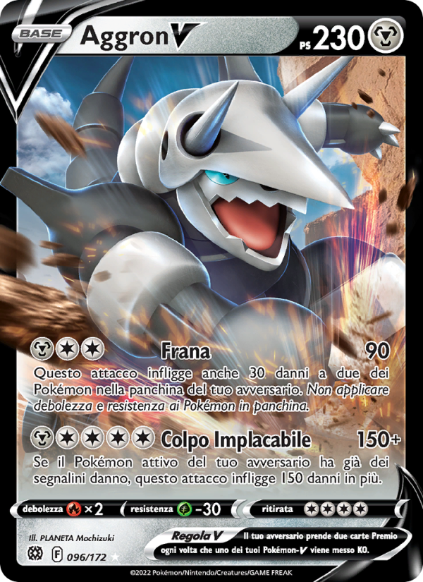 Aggron V 096/216 — Astri Lucenti (Italian Pokémon TCG card)
