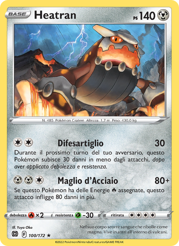 Heatran 100/216 — Astri Lucenti (Italian Pokémon TCG card)