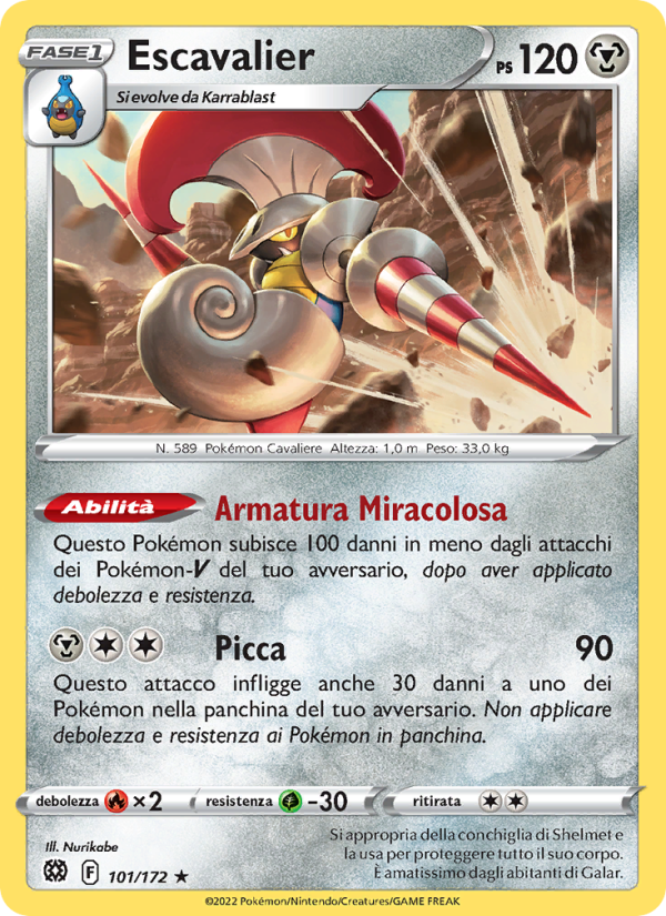 Escavalier 101/216 — Astri Lucenti (Italian Pokémon TCG card)