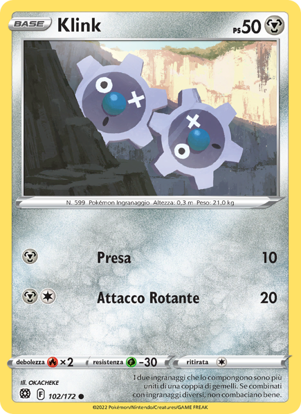 Klink 102/216 — Astri Lucenti (Italian Pokémon TCG card)