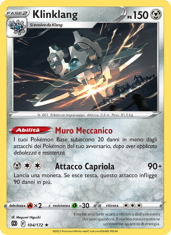Klinklang 104/216 — Astri Lucenti (Italian Pokémon TCG card)