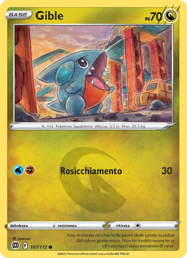 Gible 107/216 — Astri Lucenti (Italian Pokémon TCG card)