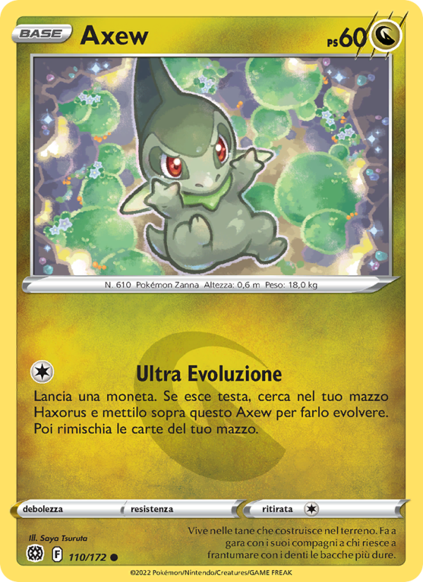 Axew 110/216 — Astri Lucenti (Italian Pokémon TCG card)