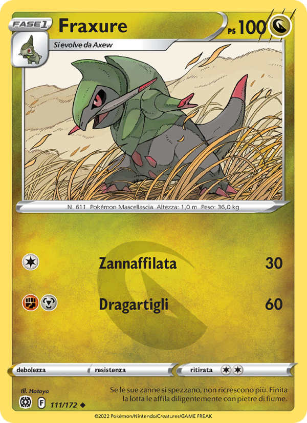 Fraxure 111/216 — Astri Lucenti (Italian Pokémon TCG card)