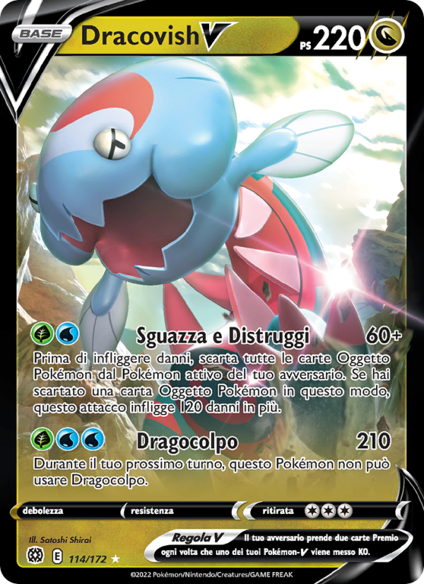 Dracovish V 114/216 — Astri Lucenti (Italian Pokémon TCG card)