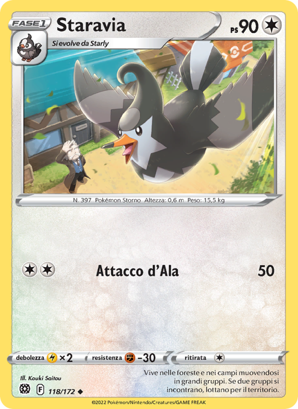 Staravia 118/216 — Astri Lucenti (Italian Pokémon TCG card)