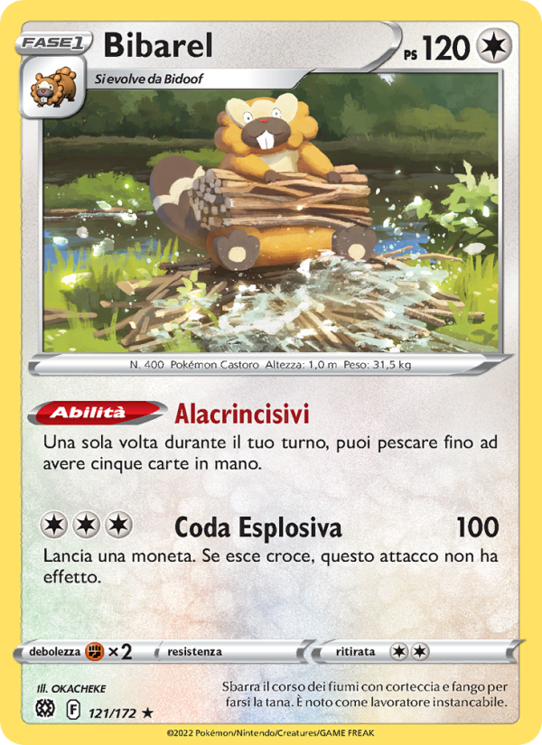 Bibarel 121/216 — Astri Lucenti (Italian Pokémon TCG card)