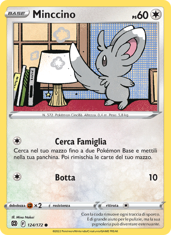 Minccino 124/216 — Astri Lucenti (Italian Pokémon TCG card)