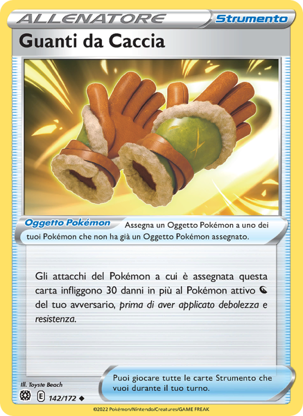 Guanti da Caccia 142/216 — Astri Lucenti (Italian Pokémon TCG card)