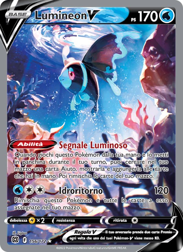 Lumineon V 156/216 — Astri Lucenti (Italian Pokémon TCG card)
