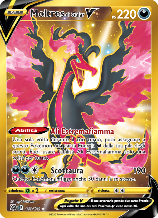 Moltres di Galar V 183/216 — Astri Lucenti (Italian Pokémon TCG card)