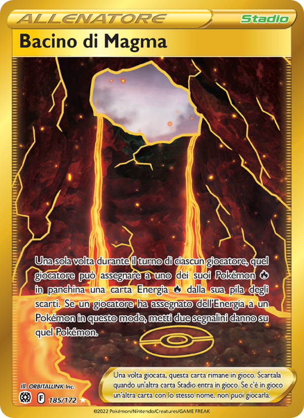 Bacino di Magma 185/216 — Astri Lucenti (Italian Pokémon TCG card)