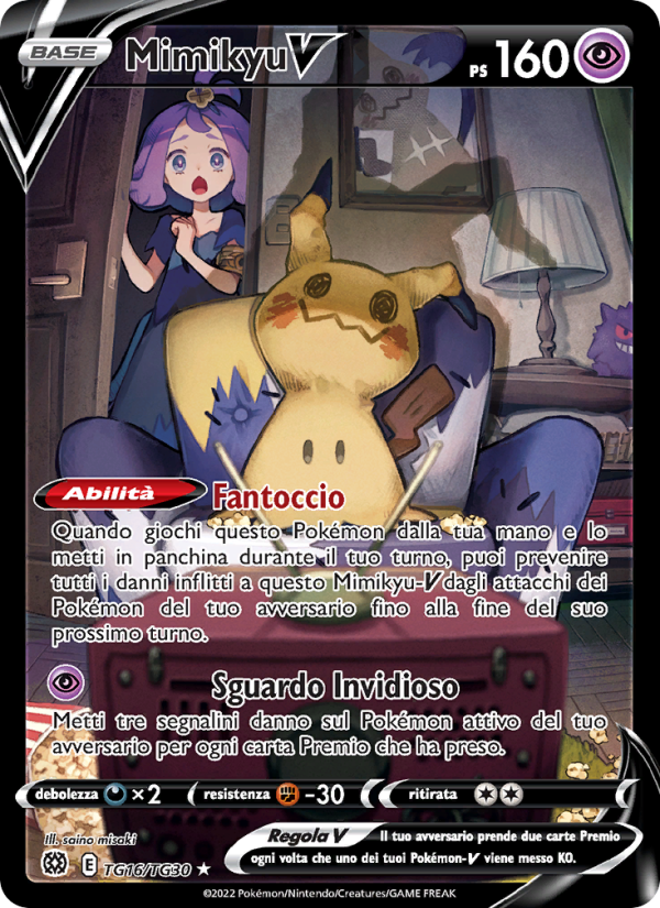 Mimikyu V TG16 — Astri Lucenti (Italian Pokémon TCG card)