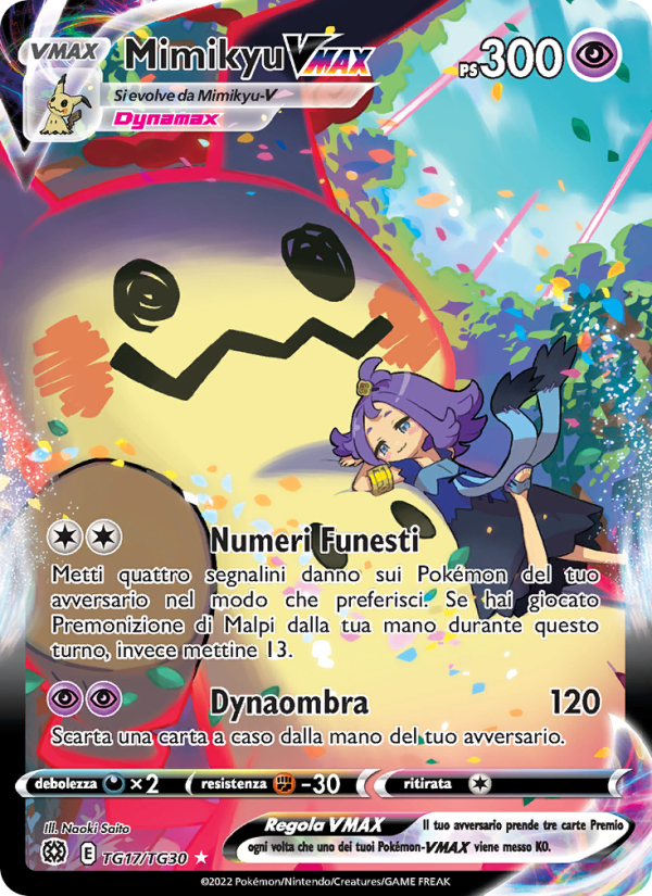 Mimikyu VMAX TG17 — Astri Lucenti (Italian Pokémon TCG card)