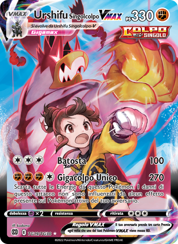 Urshifu Singolcolpo VMAX TG19 — Astri Lucenti (Italian Pokémon TCG card)