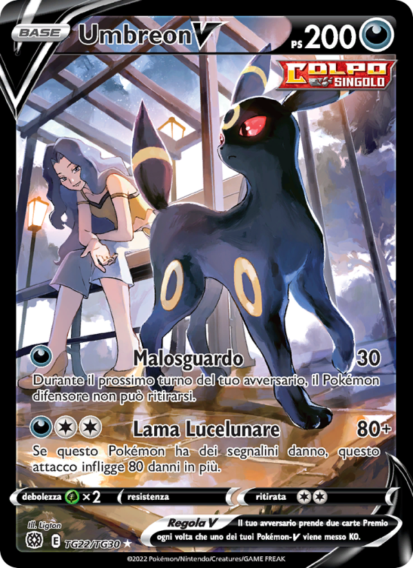 Umbreon V TG22 — Astri Lucenti (Italian Pokémon TCG card)