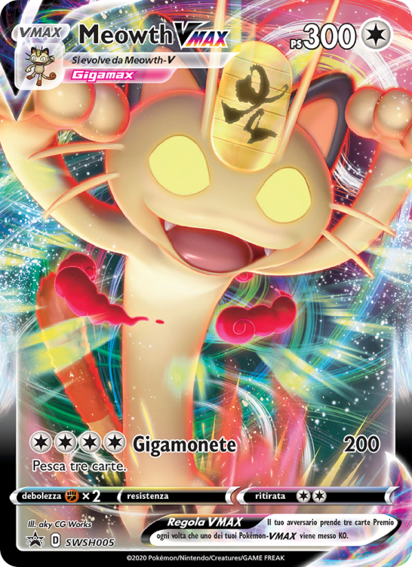Meowth VMAX SWSH005 — SPSC Promo (Italian Pokémon TCG card)