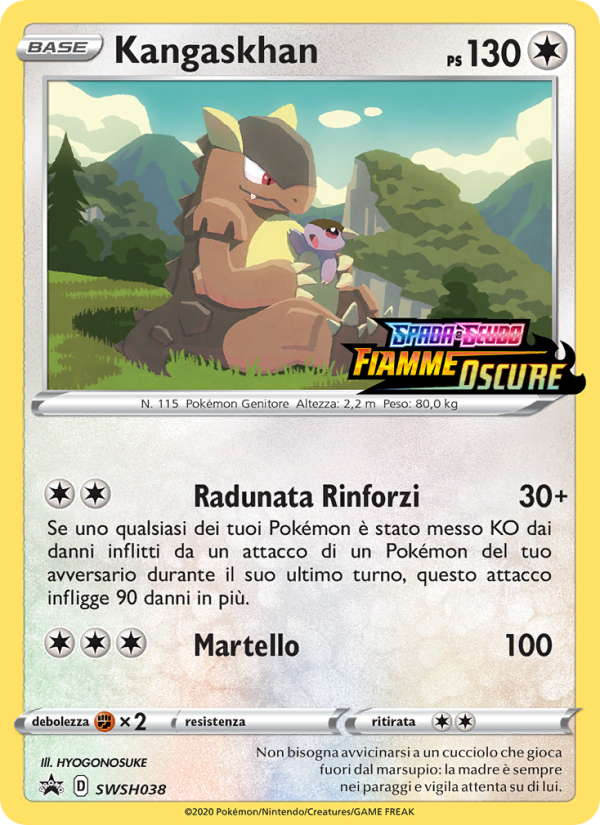 Kangaskhan SWSH038 — SPSC Promo (Italian Pokémon TCG card)