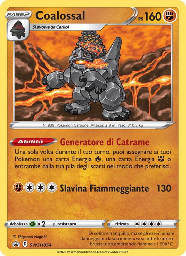 Coalossal SWSH054 — SPSC Promo (Italian Pokémon TCG card)
