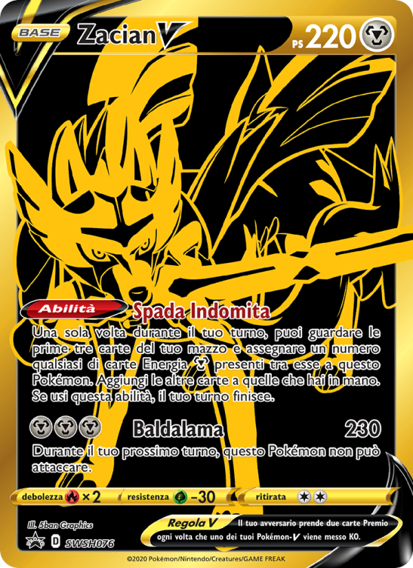 Zacian V SWSH076 — SPSC Promo (Italian Pokémon TCG card)