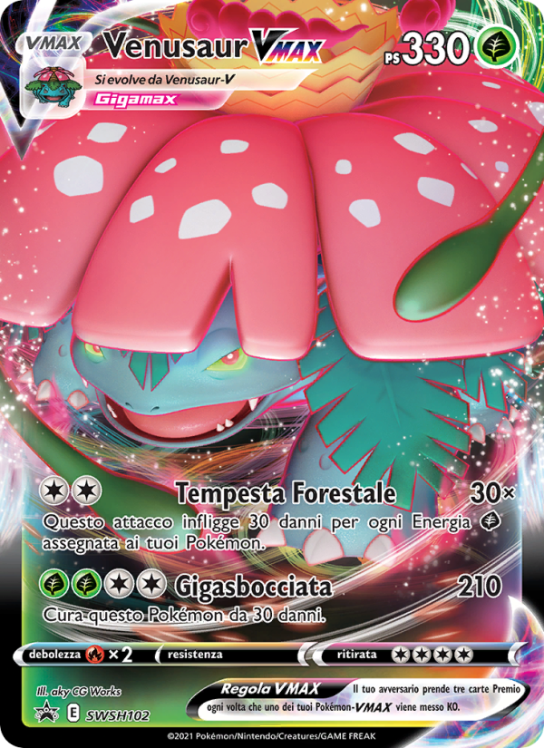 Venusaur VMAX SWSH102 — SPSC Promo (Italian Pokémon TCG card)