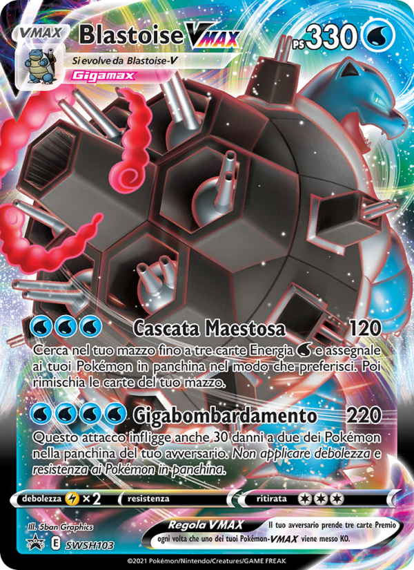 Blastoise VMAX SWSH103 — SPSC Promo (Italian Pokémon TCG card)