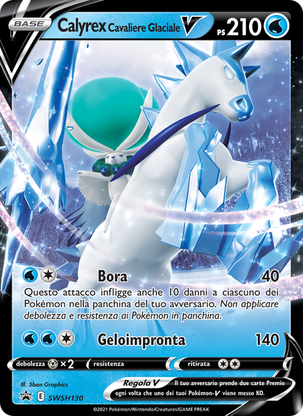 Calyrex Cavaliere Glaciale V SWSH130 — SPSC Promo (Italian Pokémon TCG card)