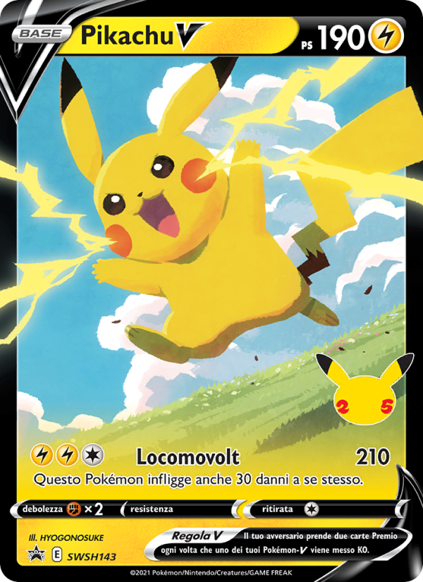 Pikachu V SWSH143 — SPSC Promo (Italian Pokémon TCG card)