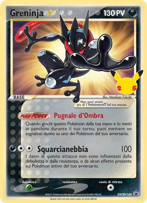 Greninja {star} SWSH144 — SPSC Promo (Italian Pokémon TCG card)