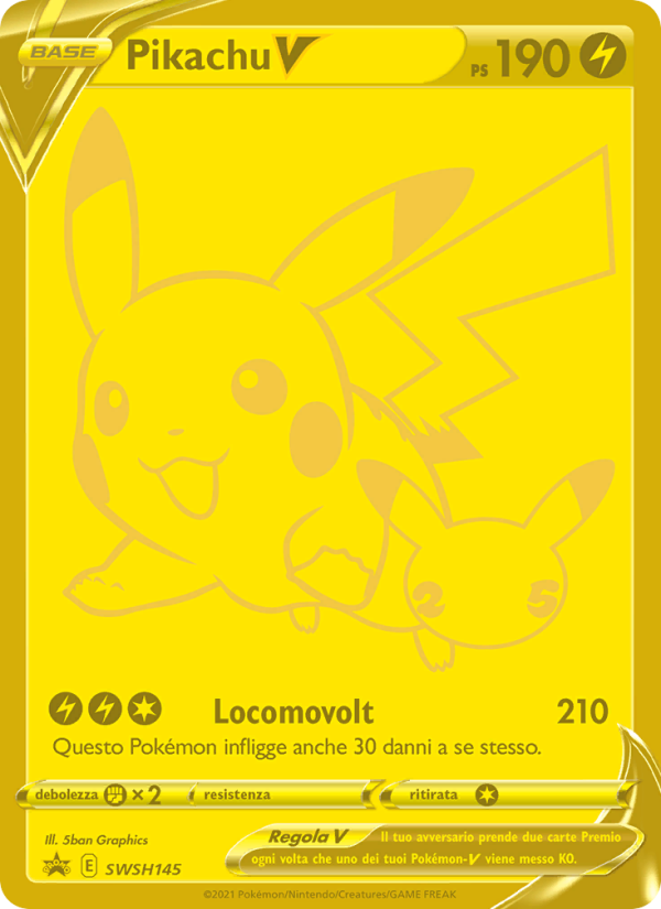 Pikachu V SWSH145 — SPSC Promo (Italian Pokémon TCG card)