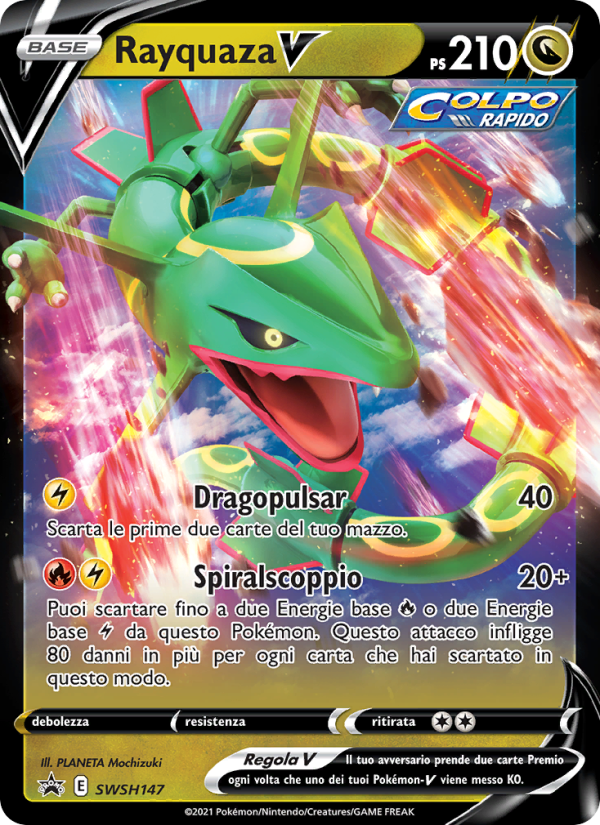 Rayquaza V SWSH147 — SPSC Promo (Italian Pokémon TCG card)