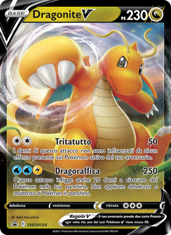 Dragonite V SWSH154 — SPSC Promo (Italian Pokémon TCG card)