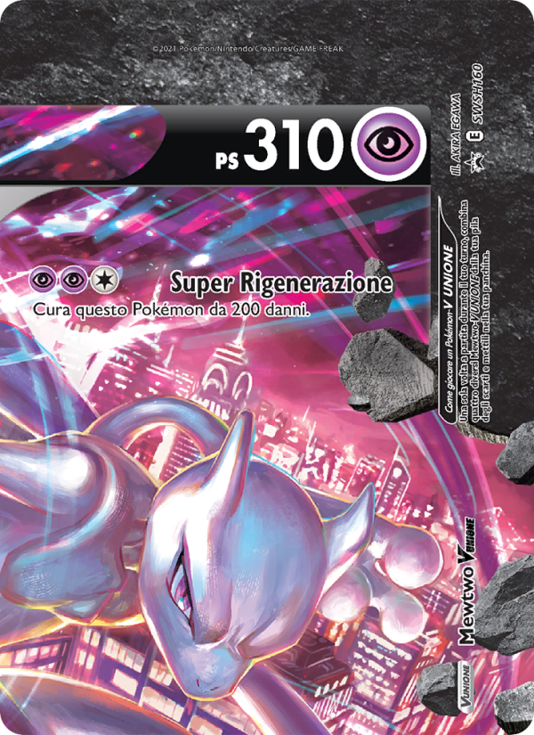 Mewtwo V UNIONE SWSH160 — SPSC Promo (Italian Pokémon TCG card)