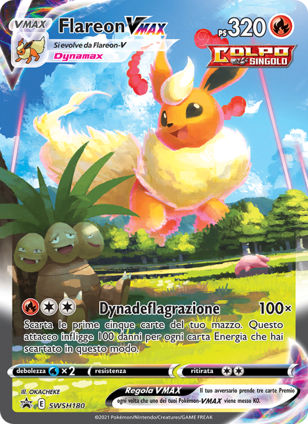 Flareon VMAX SWSH180 — SPSC Promo (Italian Pokémon TCG card)