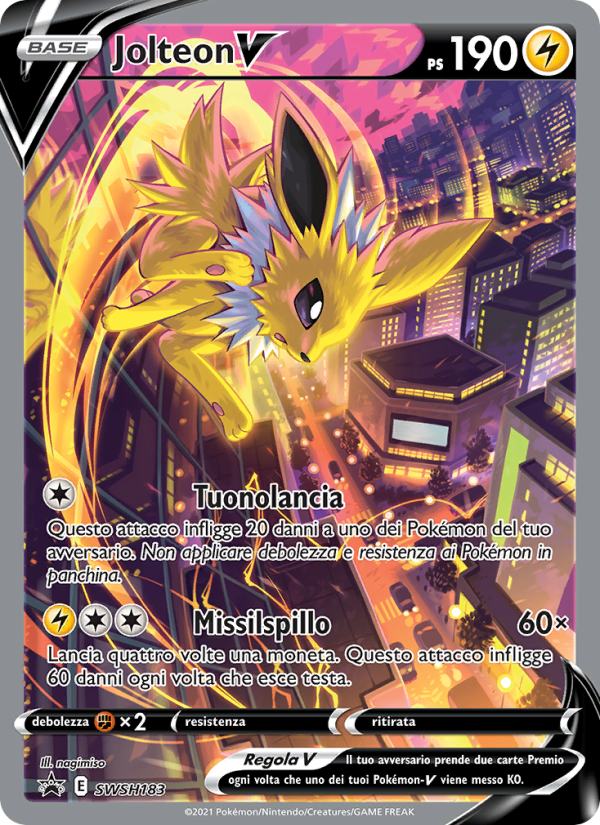 Jolteon V SWSH183 — SPSC Promo (Italian Pokémon TCG card)